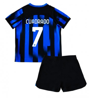 Inter Milan Juan Cuadrado #7 Hemmaställ Barn 2023-24 Kortärmad (+ Korta byxor)